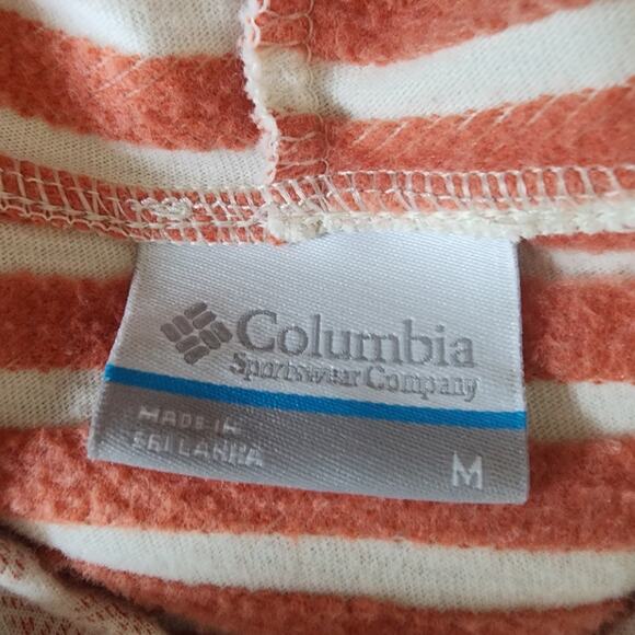 Columbia Melody Spring Fleece Lined Orange Stripe Hooded Jacket | Women's Medium - Picture 14 of 16